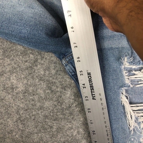 Hollister Jeans Women's 5R Ultra High-Rise Mom Stretch Light Wash Blue Denim - Picture 6 of 10